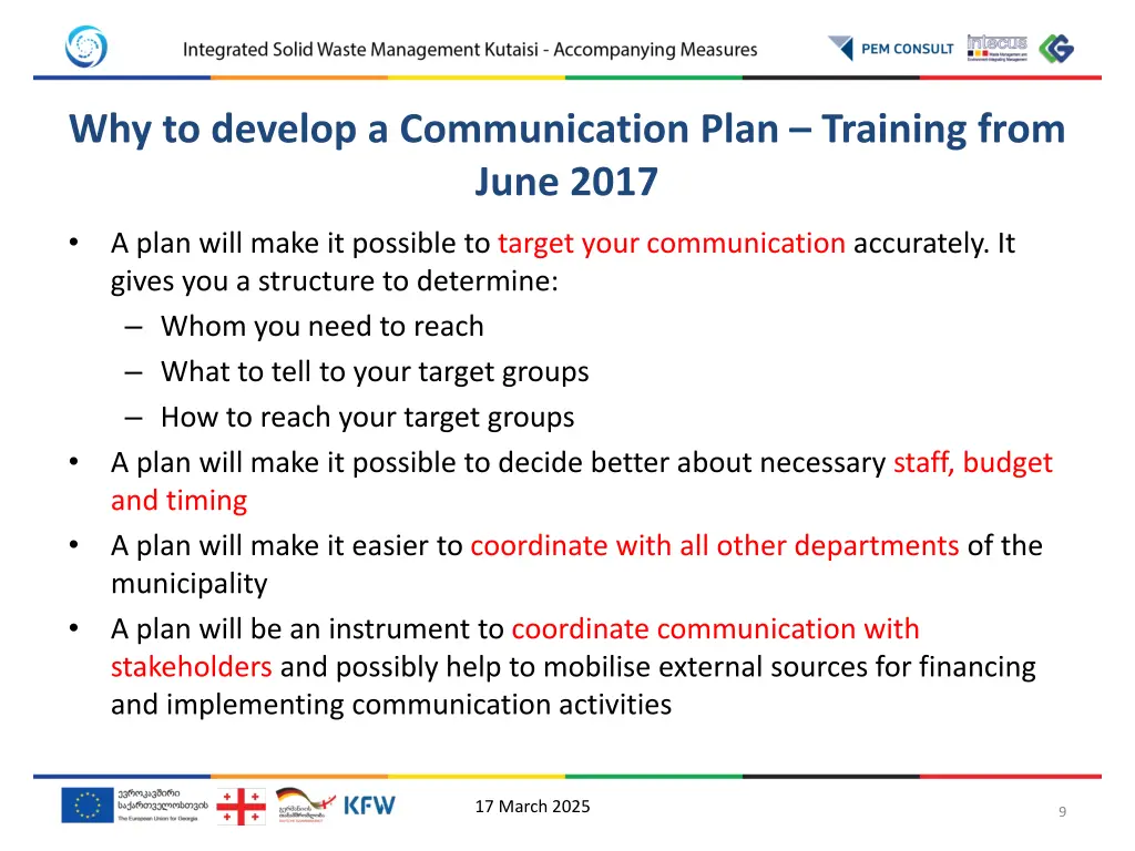 why to develop a communication plan training from
