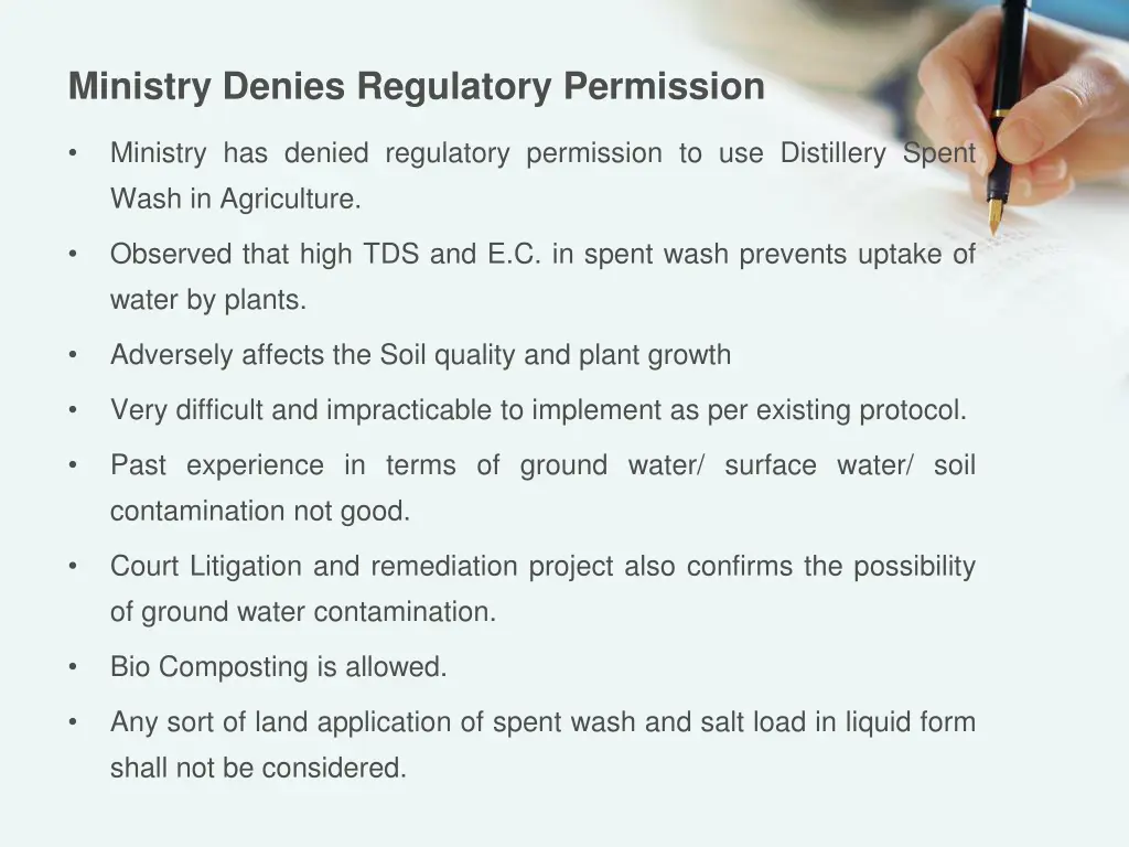 ministry denies regulatory permission
