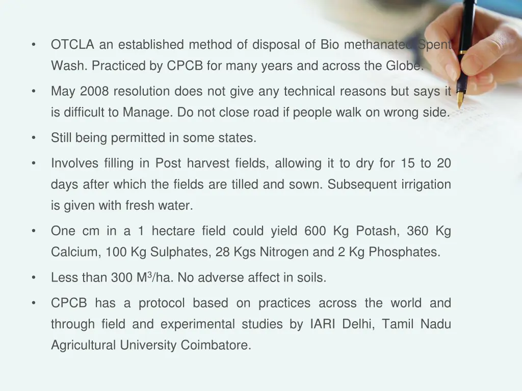 otcla an established method of disposal