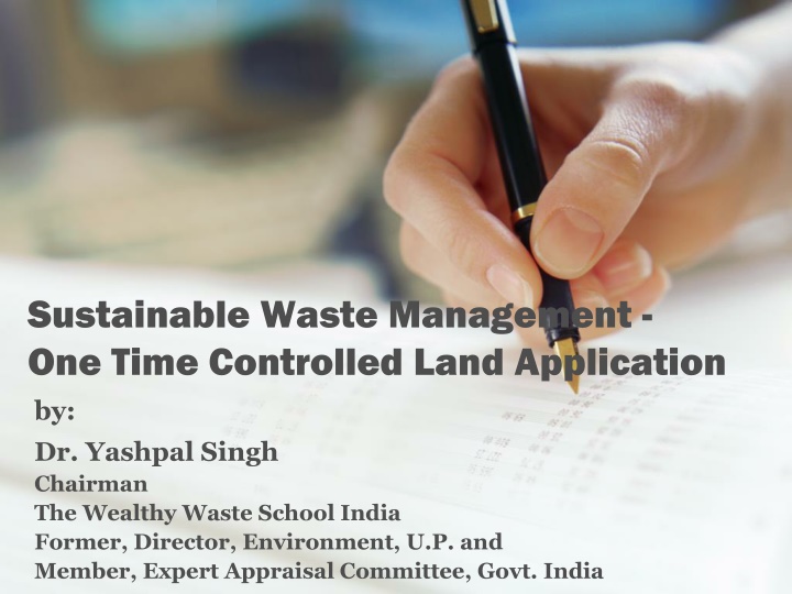 sustainable waste management one time controlled