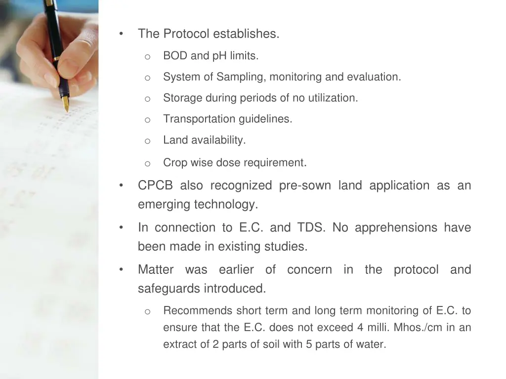 the protocol establishes