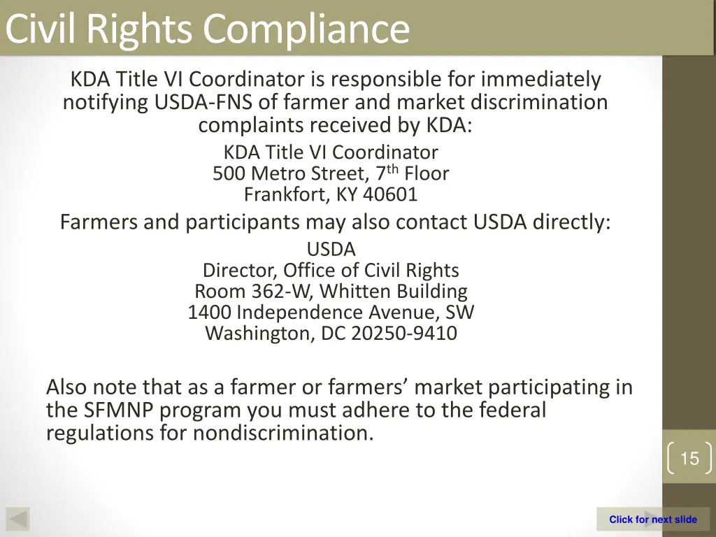 civil rights compliance