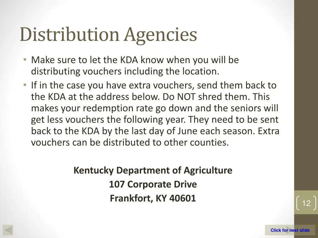 distribution agencies