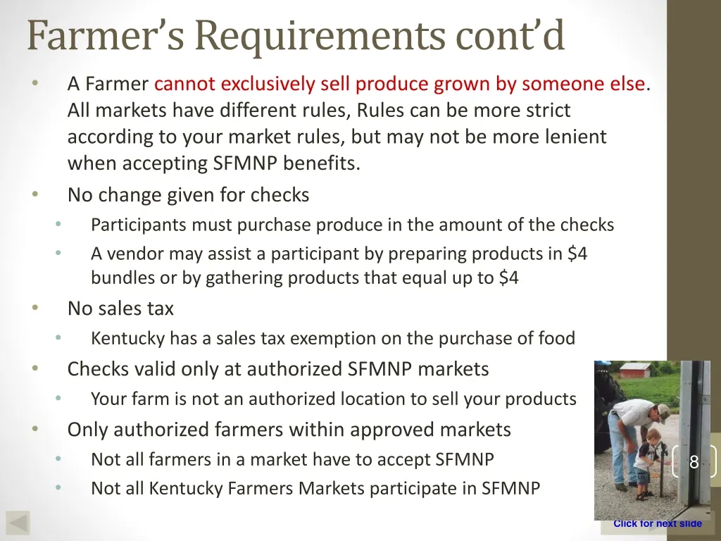 farmer s requirements cont d