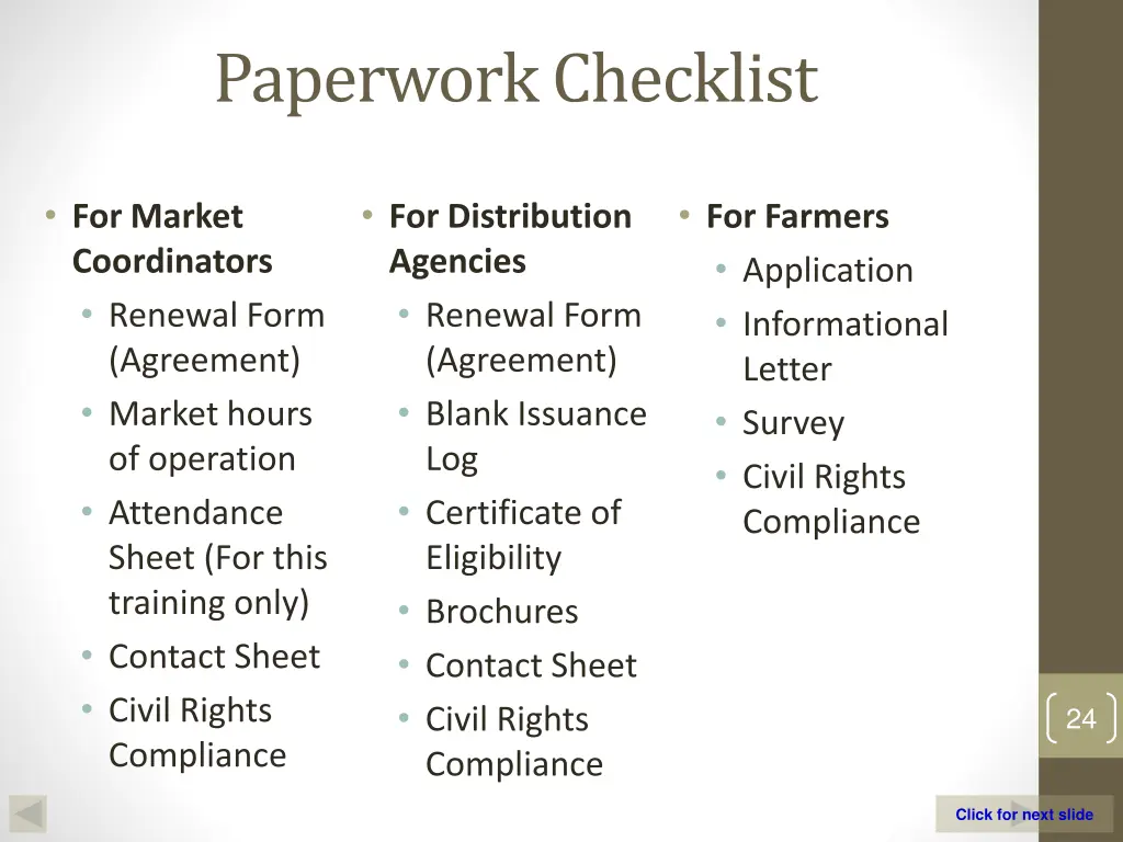 paperwork checklist