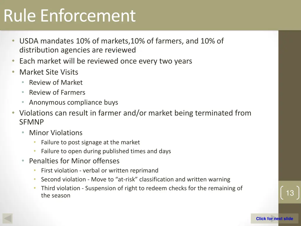 rule enforcement