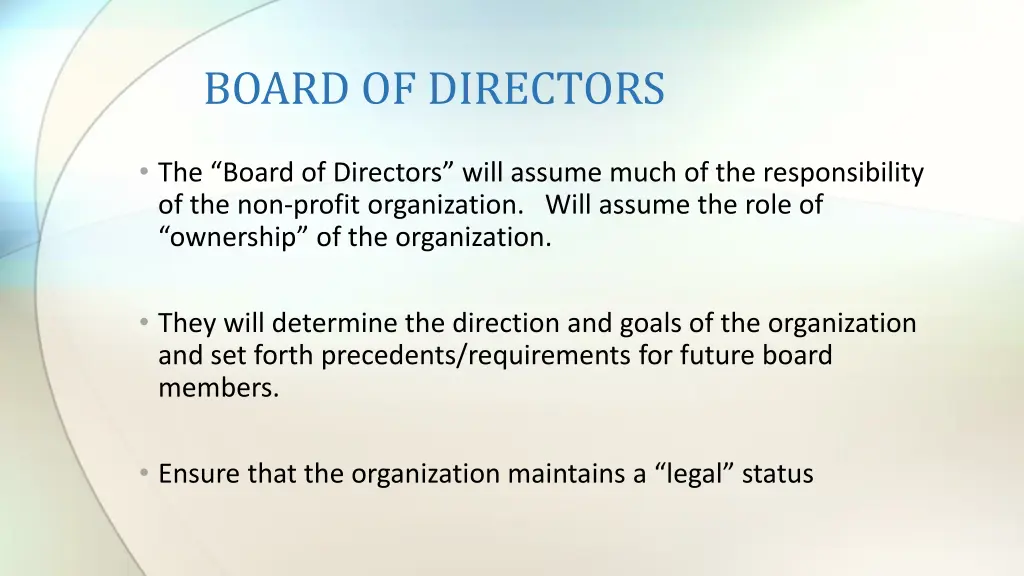 board of directors