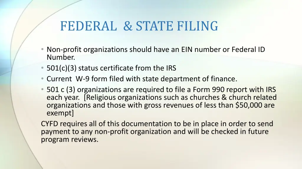 federal state filing