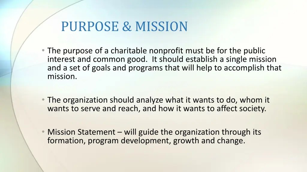 purpose mission