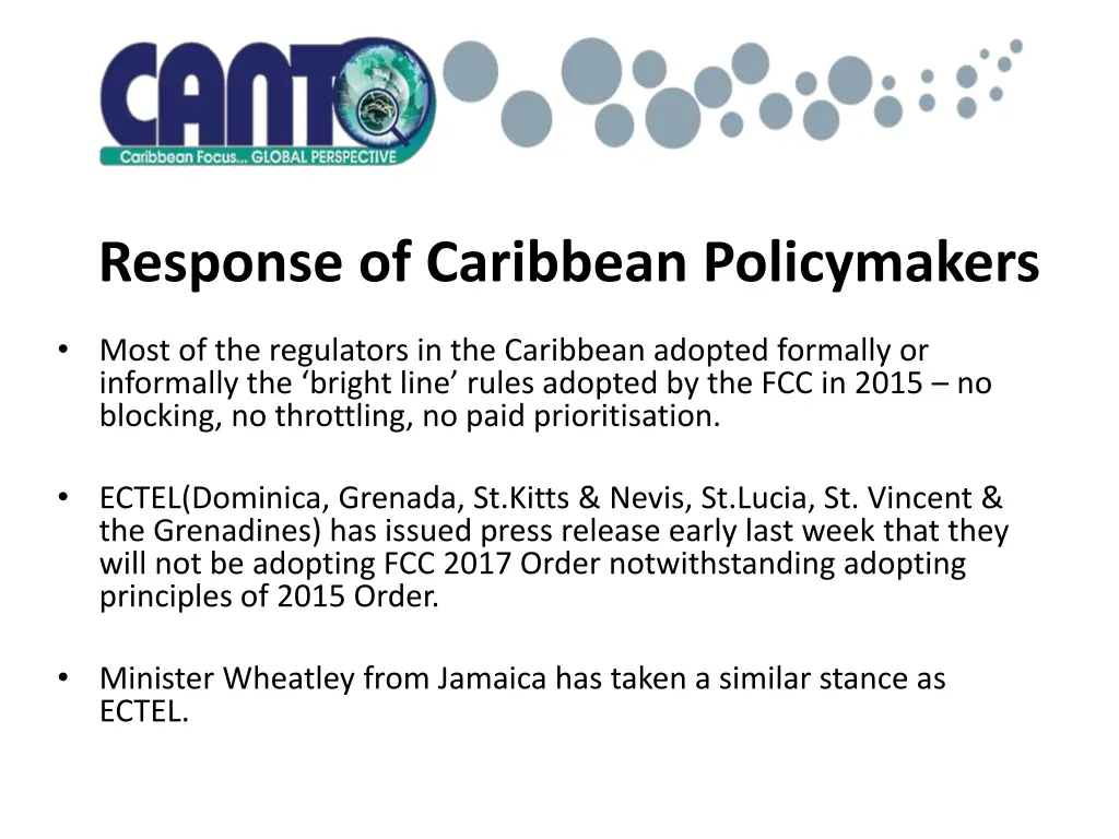 response of caribbean policymakers 1