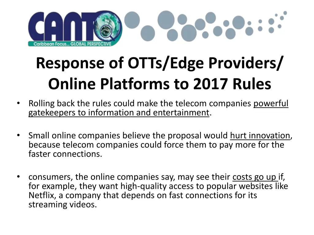 response of otts edge providers online platforms