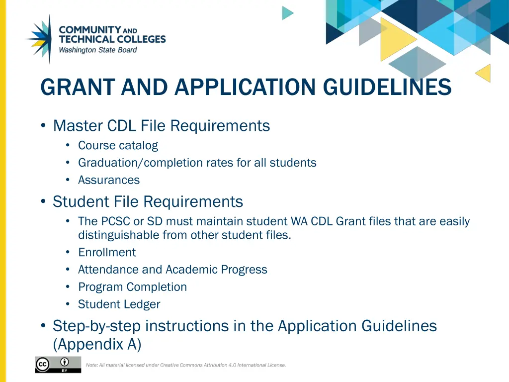 grant and application guidelines