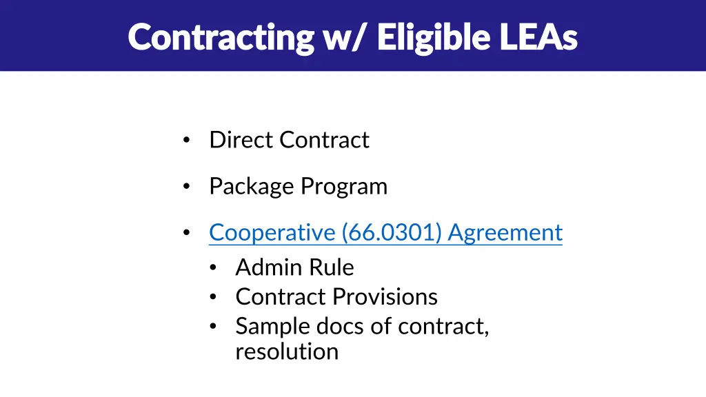 contracting w eligible leas contracting 1