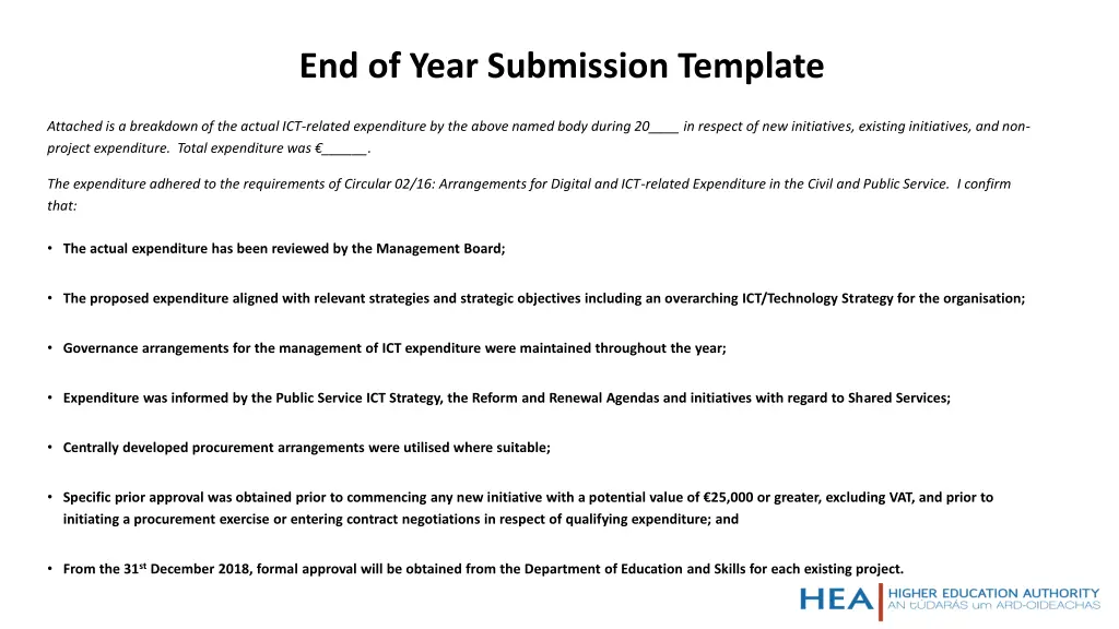 end of year submission template