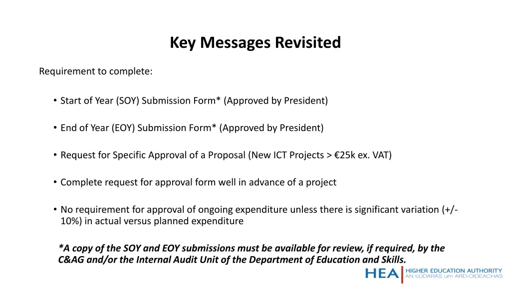 key messages revisited