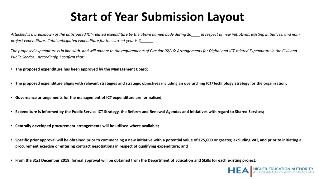start of year submission layout