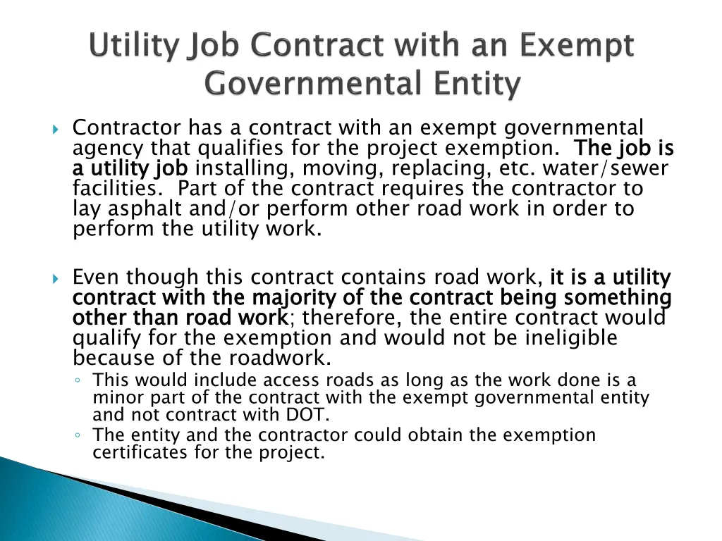 contractor has a contract with an exempt