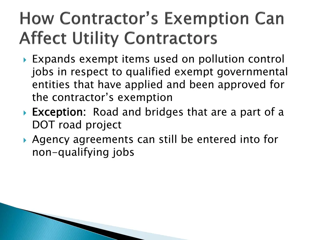 expands exempt items used on pollution control
