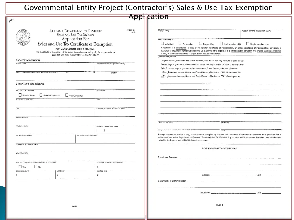 governmental entity project contractor s sales