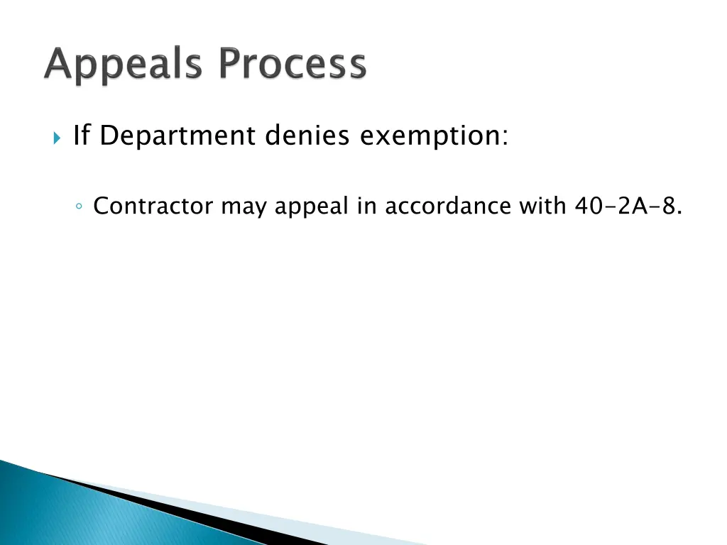 if department denies exemption
