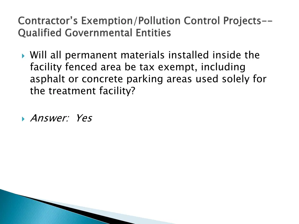 will all permanent materials installed inside