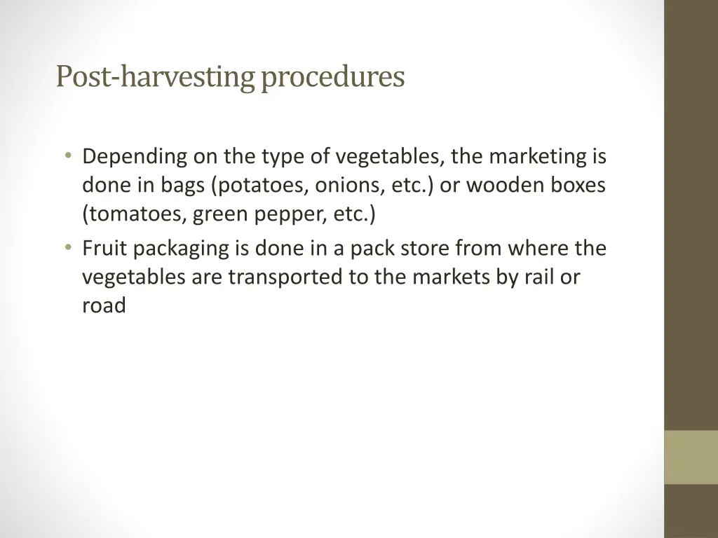 post harvesting procedures