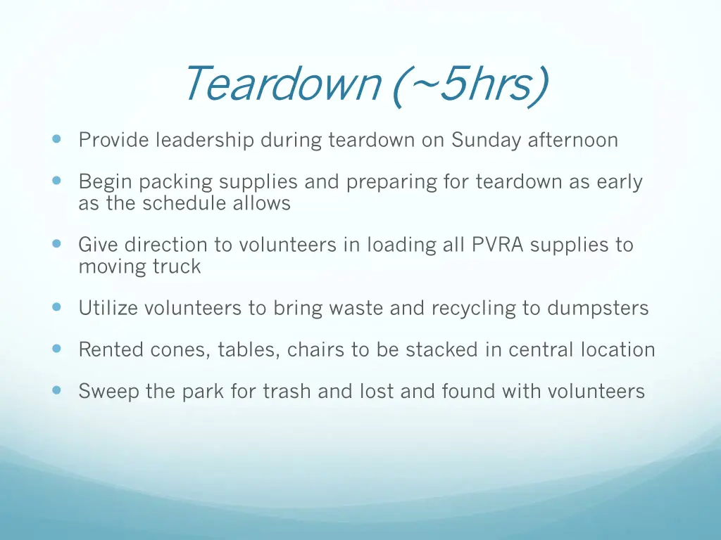 teardown 5hrs