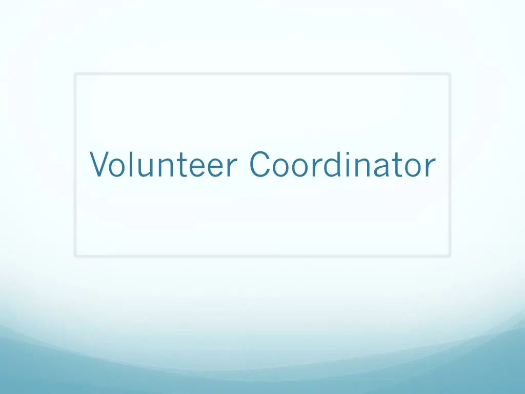 volunteer coordinator