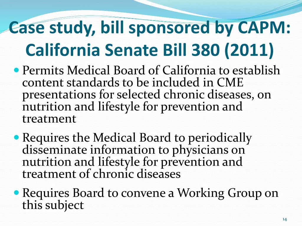 case study bill sponsored by capm california