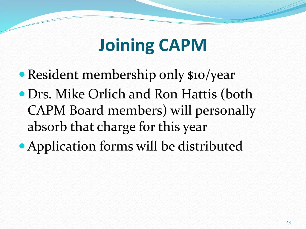 joining capm