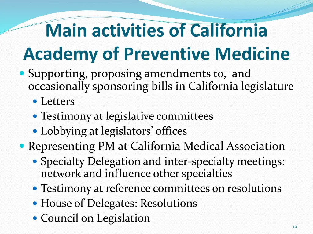 main activities of california academy
