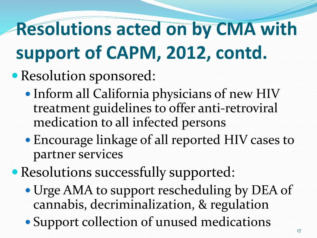 resolutions acted on by cma with support of capm 1