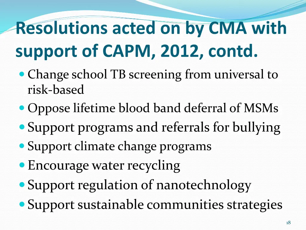 resolutions acted on by cma with support of capm 2