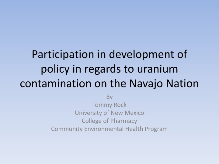 participation in development of policy in regards