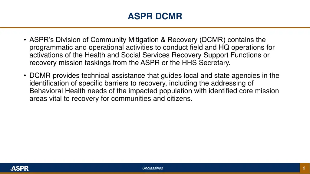 aspr dcmr