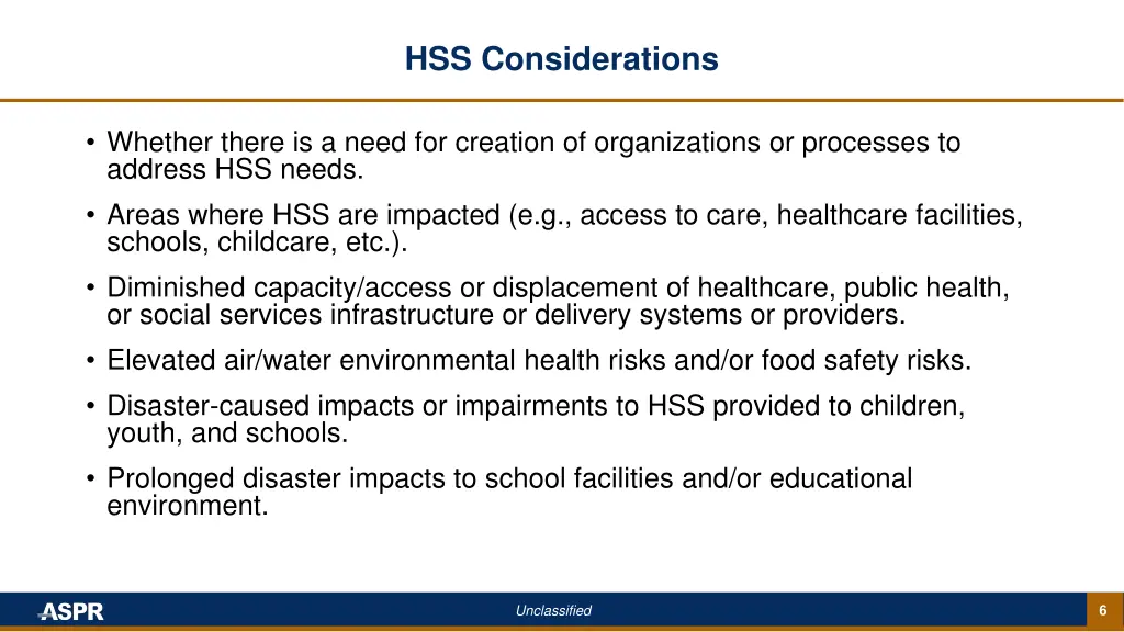hss considerations