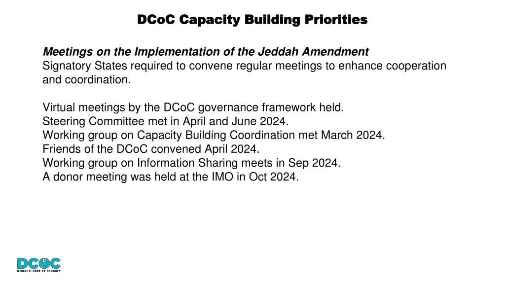 dcoc capacity building priorities dcoc capacity 6
