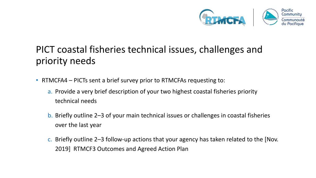 pict coastal fisheries technical issues
