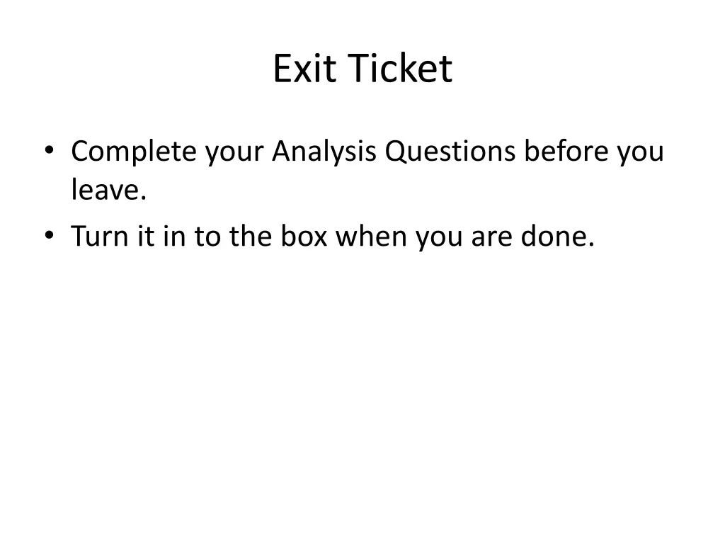 exit ticket
