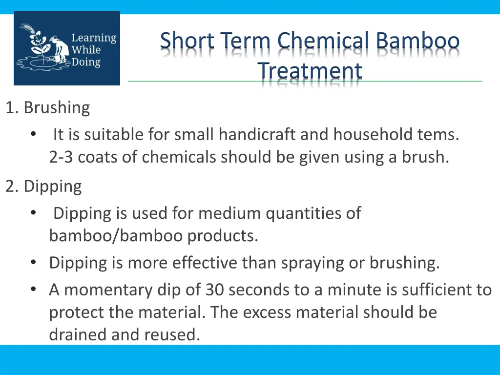 short term chemical bamboo treatment