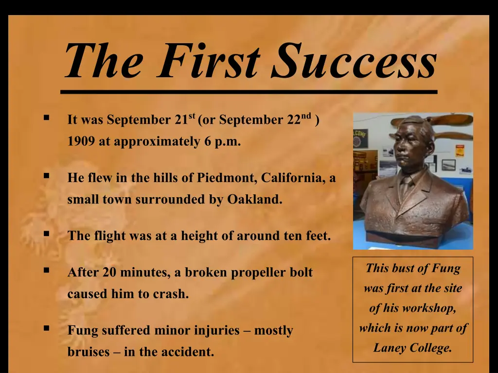 the first success it was september