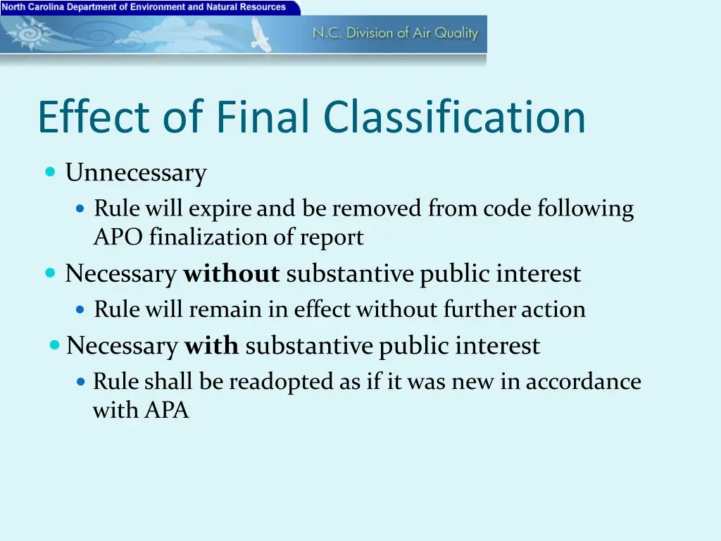 effect of final classification