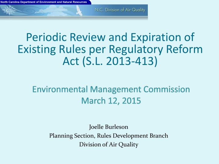 periodic review and expiration of existing rules