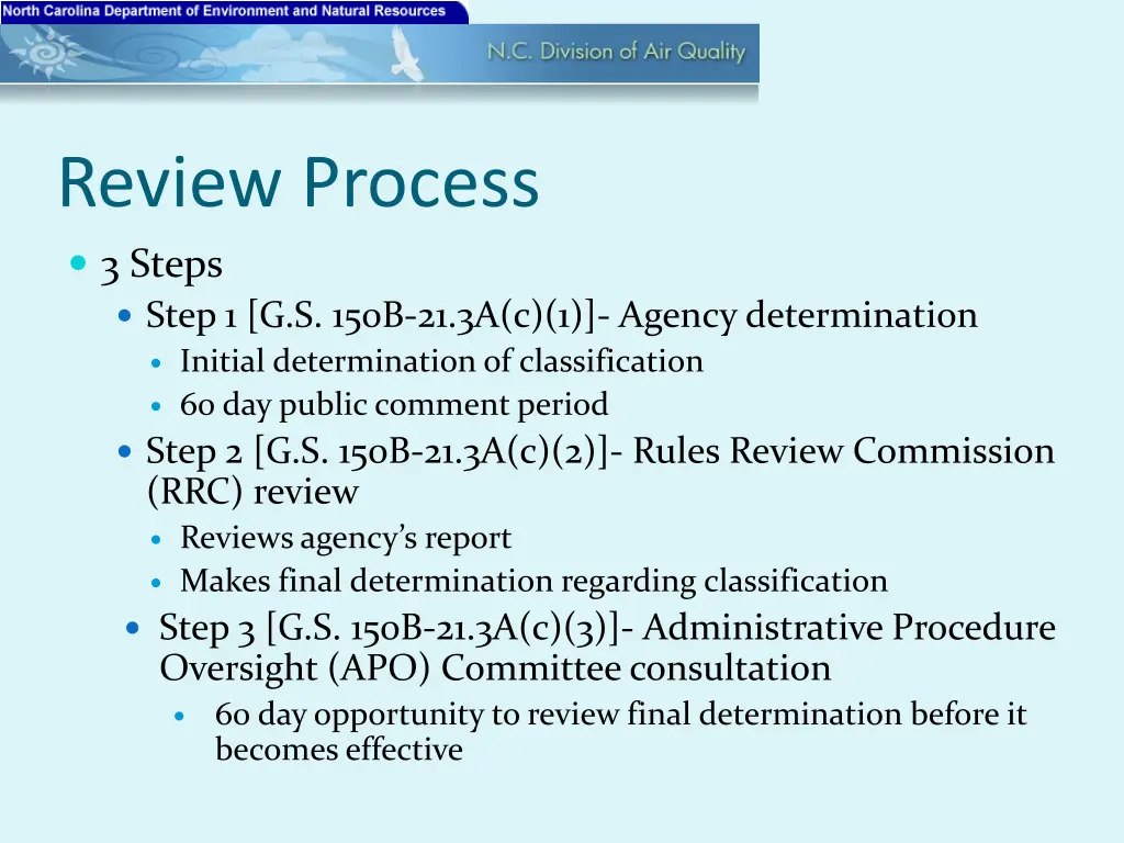 review process 3 steps step 1 g s 150b