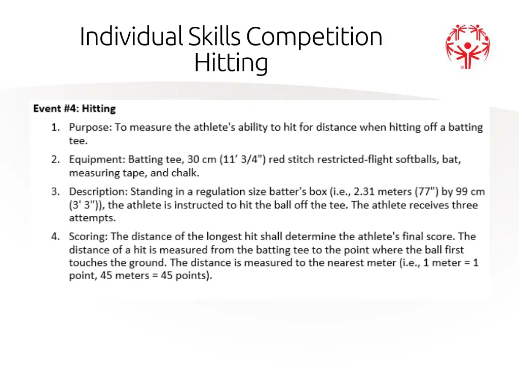 individual skills competition hitting
