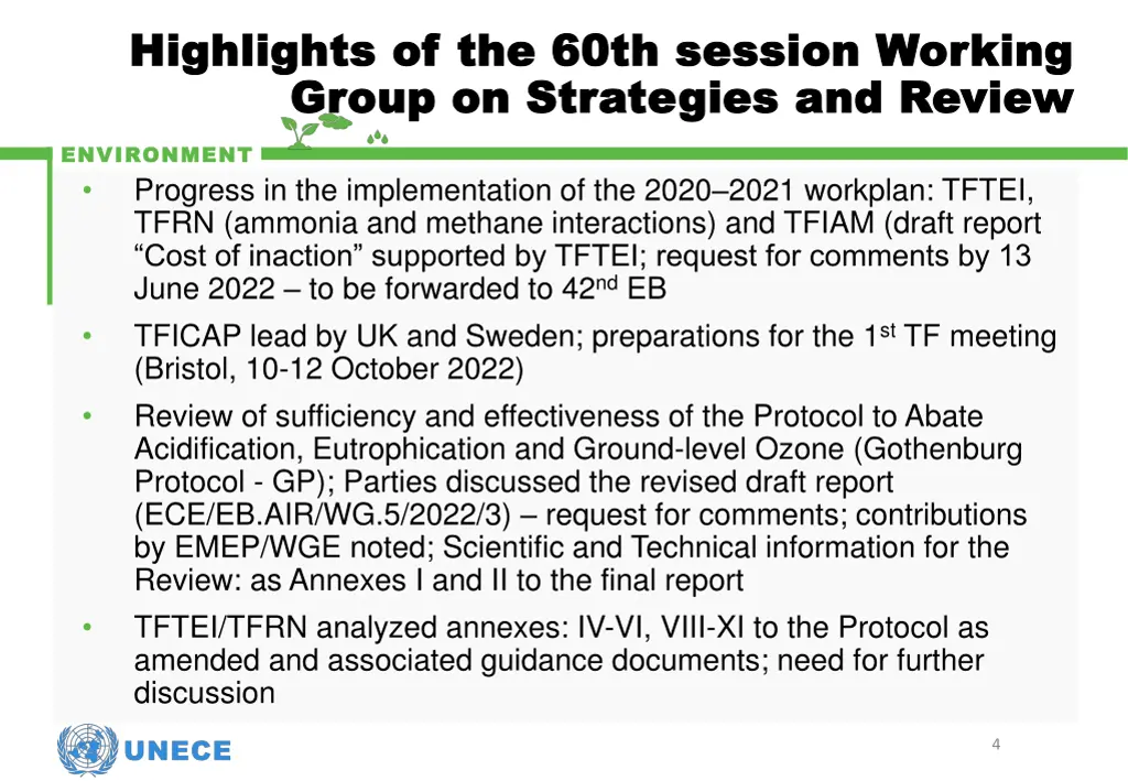 highlights of the 60th session working highlights