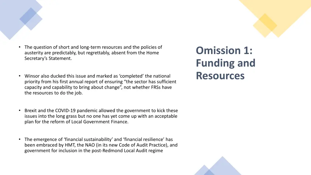the question of short and long term resources