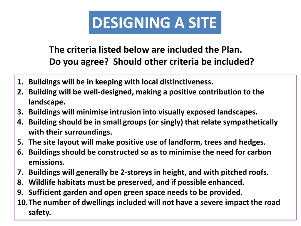 designing a site