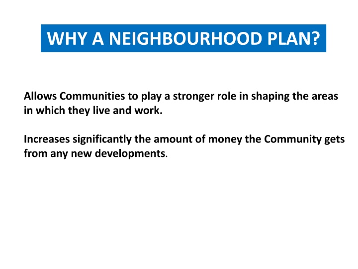 why a neighbourhood plan