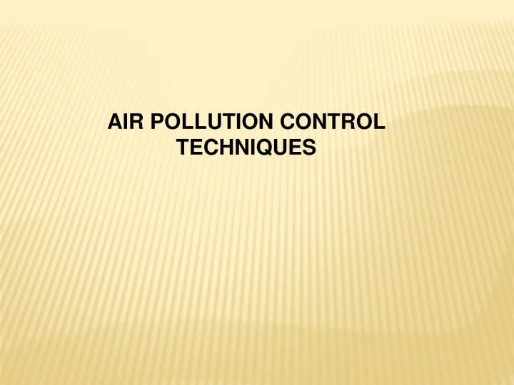 air pollution control techniques